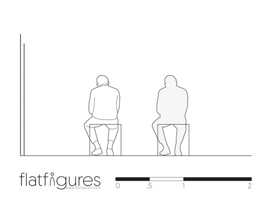 Sitzender Mann hinten 01 - CAD Figur
