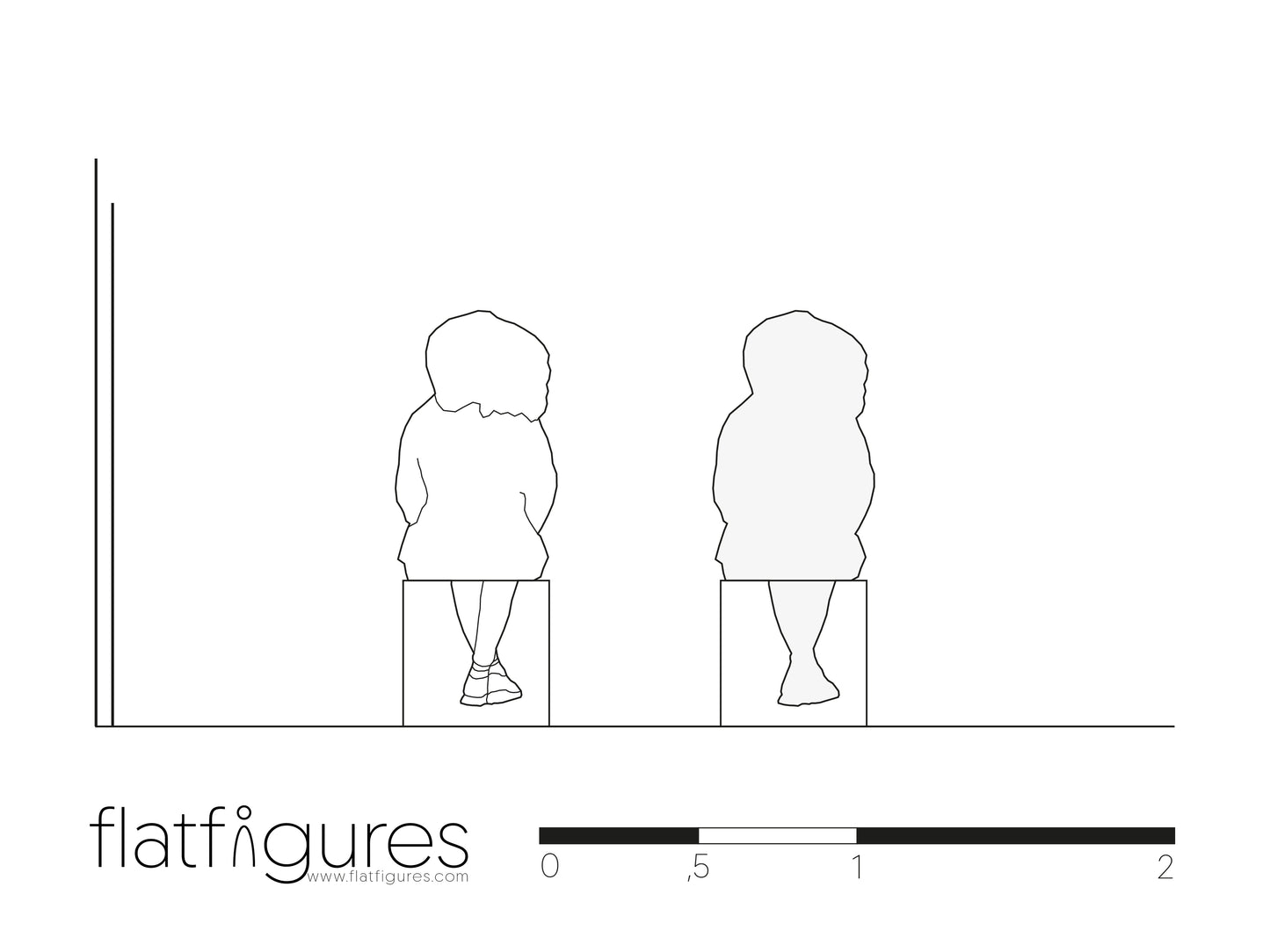 Sitzende Frau hinten 03 - CAD Figur
