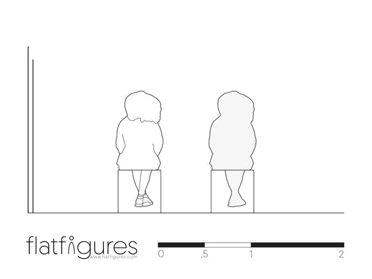 Sitzende Frau hinten 03 - CAD Figur