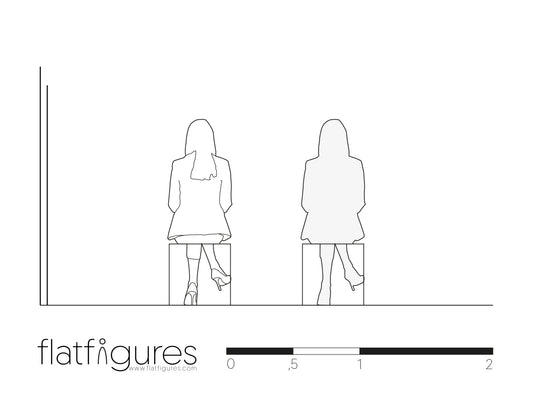 Sitzende Frau hinten 04 - CAD Figur