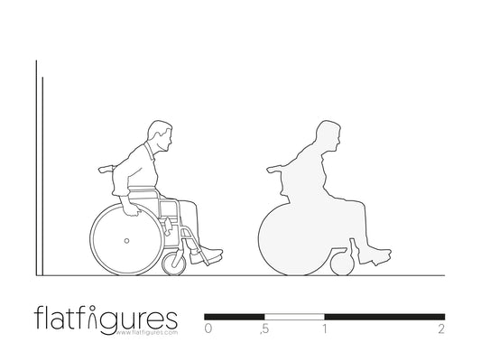 Mann im Rollstuhl seitlich 02 - CAD Figur
