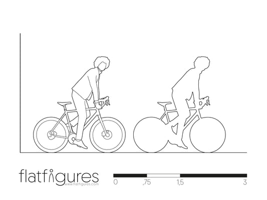 Mann auf Rennrad seitlich 01 - CAD Figur
