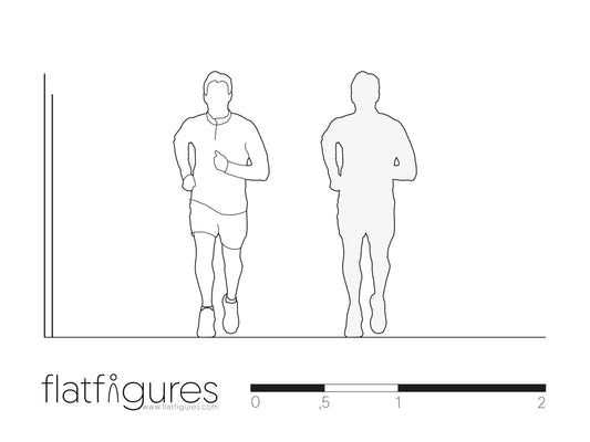 Joggender Mann frontal 02 - CAD Figur