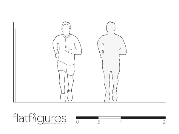 Joggender Mann frontal 02 - CAD Figur