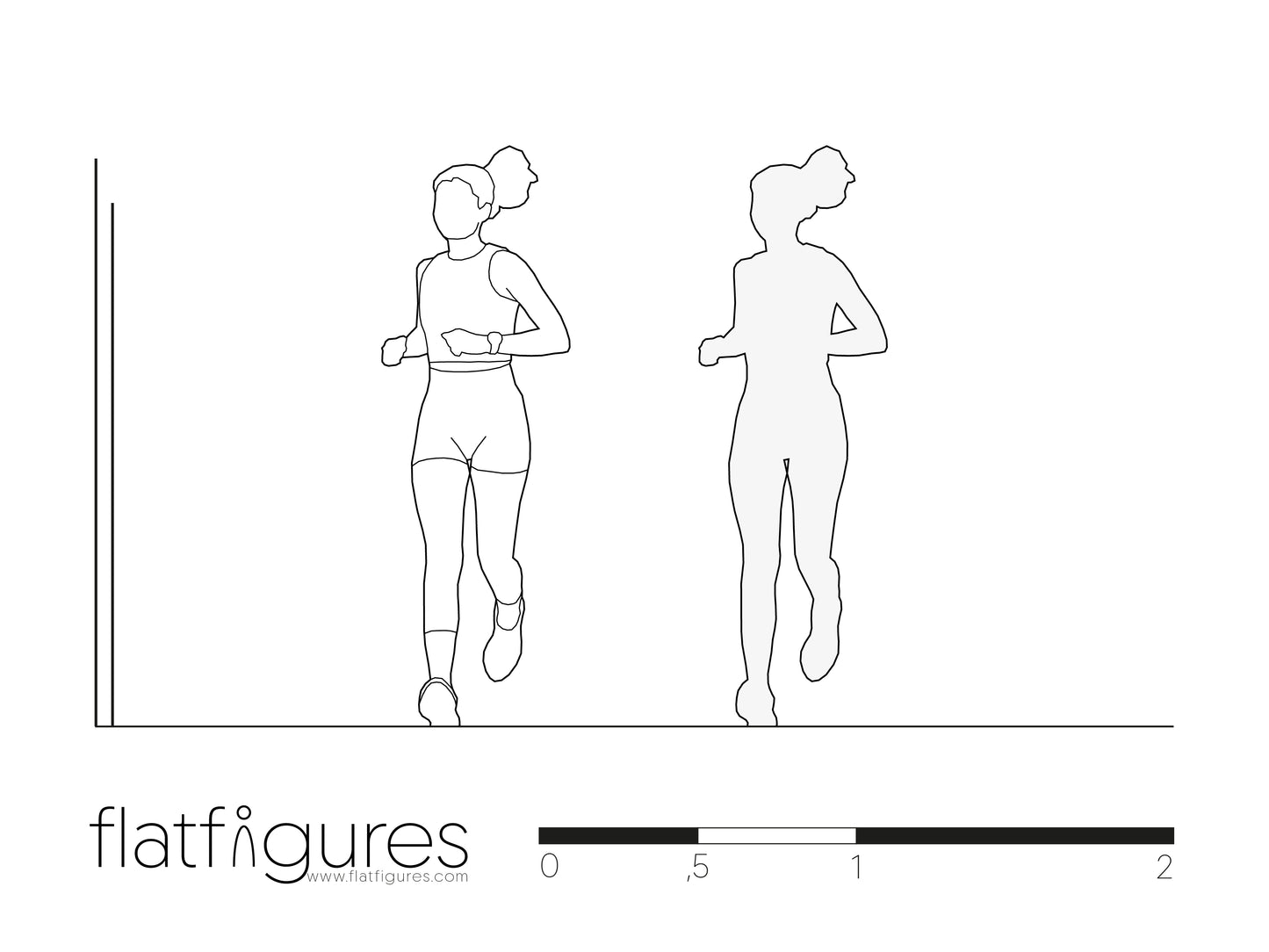 Joggende Frau frontal 03 - CAD Figur
