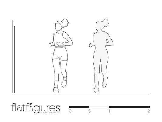 Joggende Frau frontal 03 - CAD Figur