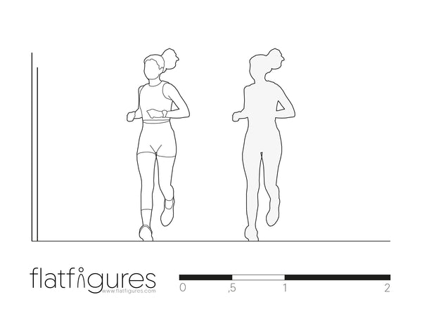 Joggende Frau frontal 03 - CAD Figur