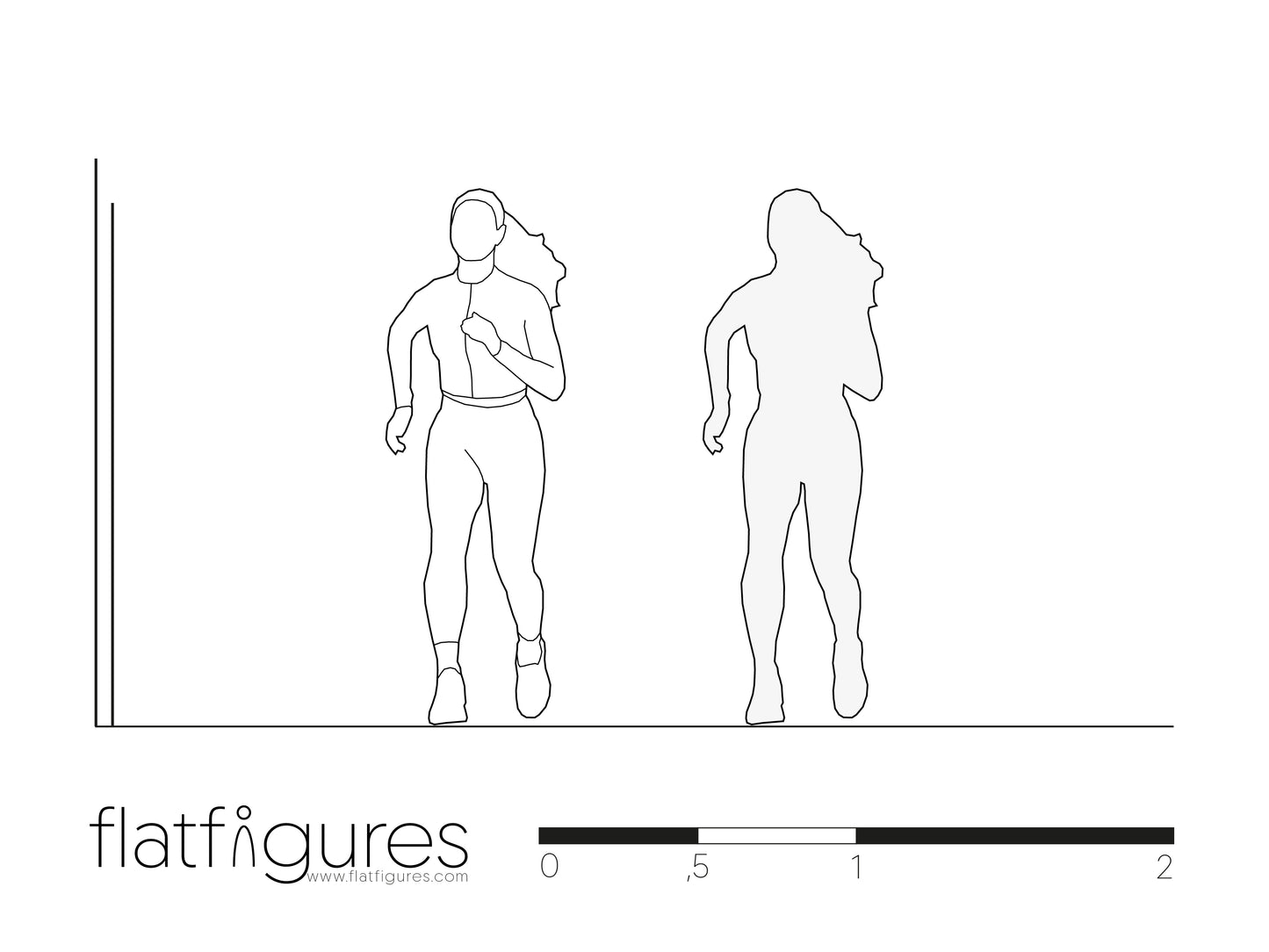 Joggende Frau frontal 04 - CAD Figur