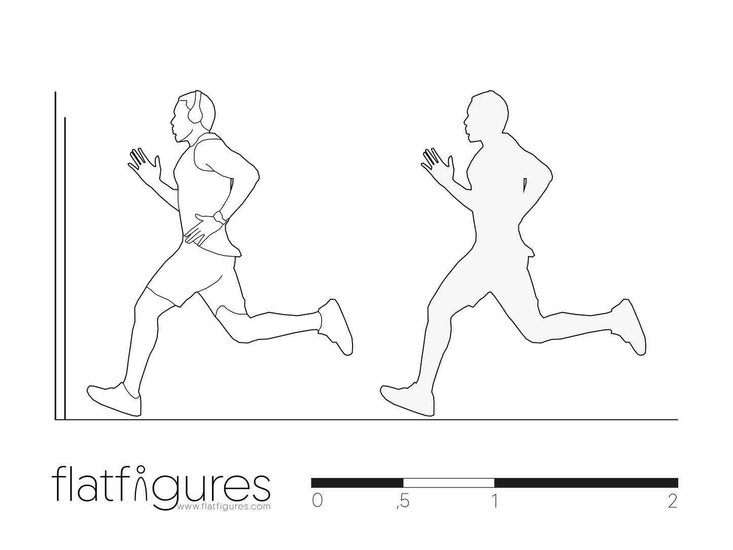 Man jogging sideways 02 - CAD figure
