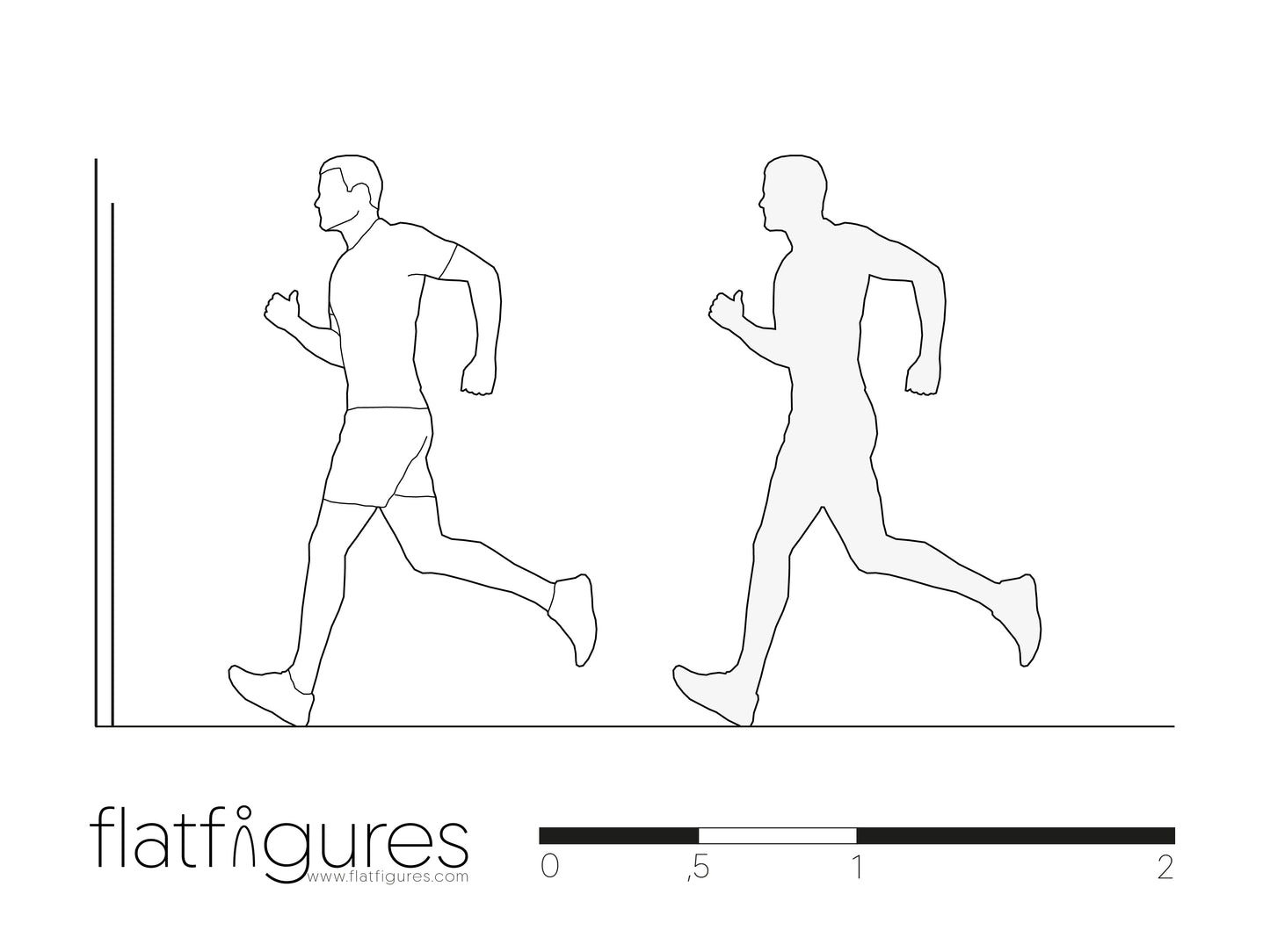 Jogging man sideways 03 - CAD figure