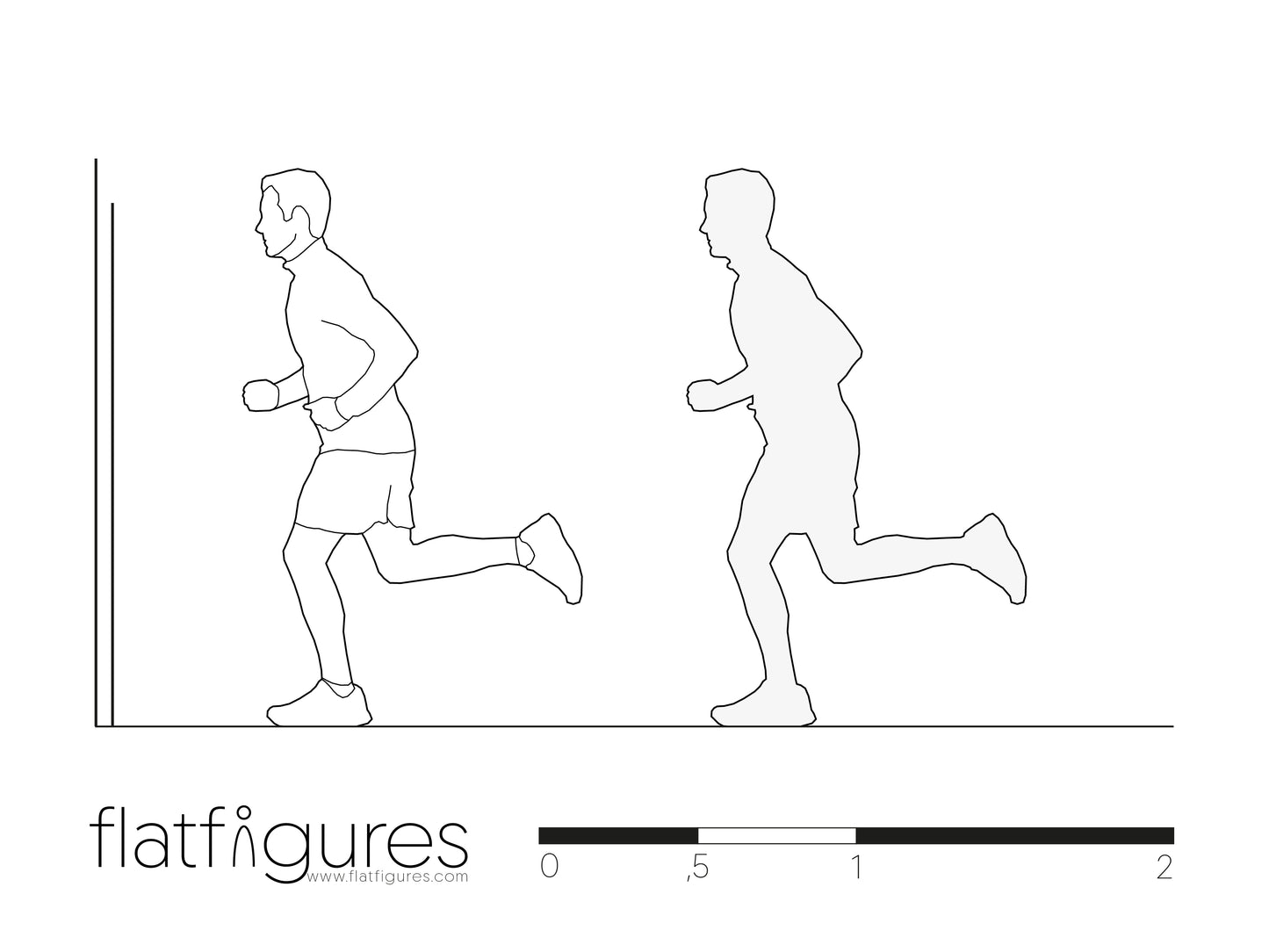 Jogging Man Side 04 - CAD Figure