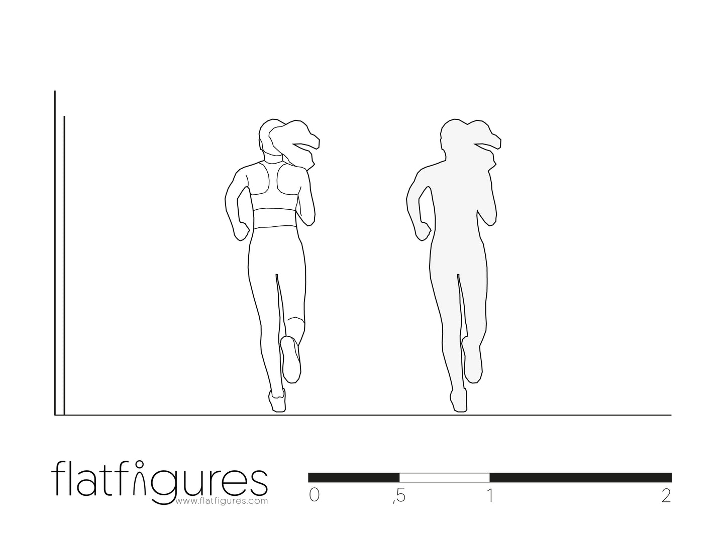 Joggende Frau hinten 02 - CAD Figur