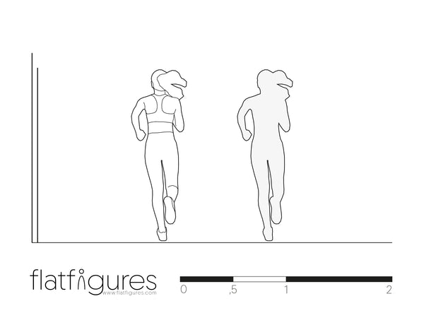 Joggende Frau hinten 02 - CAD Figur