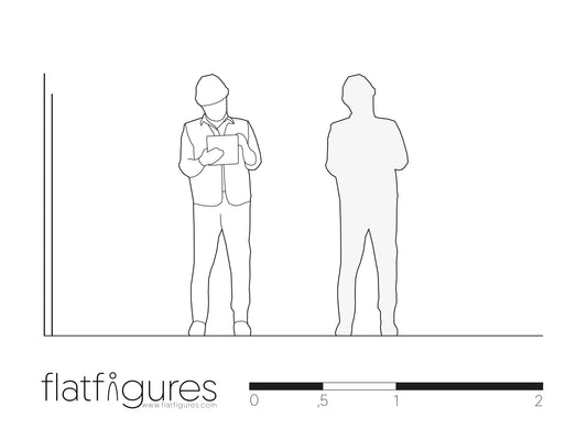 Arbeitender Mann frontal 01 - CAD Figur