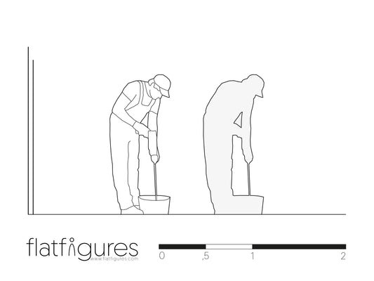 Arbeitender Mann frontal 02 - CAD Figur