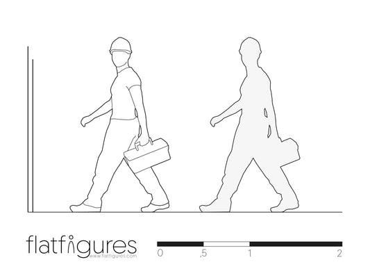 Arbeitender Mann seitlich 01 - CAD Figur