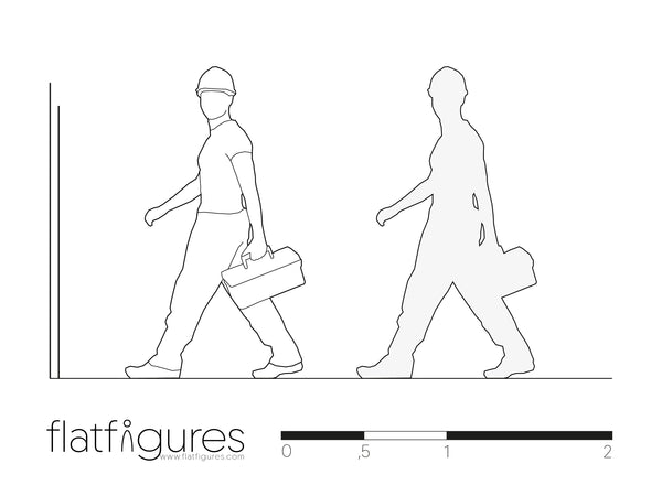 Arbeitender Mann seitlich 01 - CAD Figur