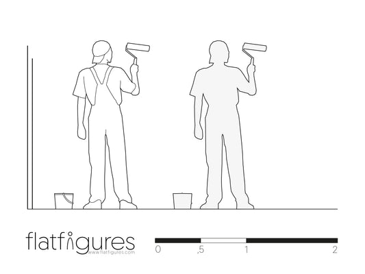 Arbeitender Mann hinten 01 - CAD Figur