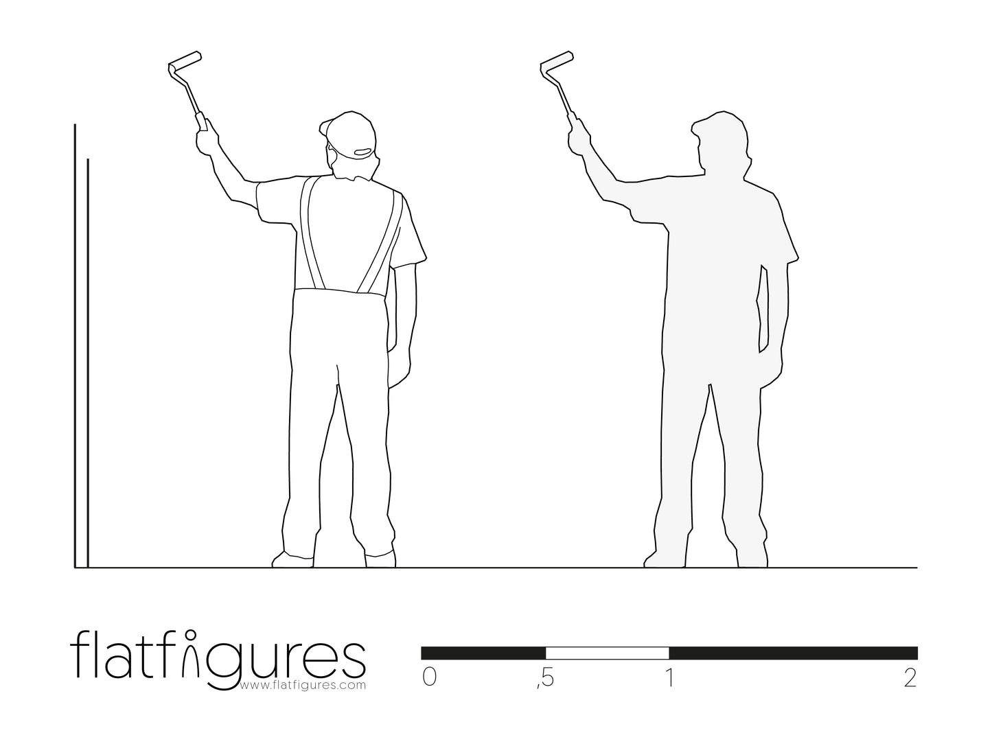 Arbeitender Mann hinten 02 - CAD Figur