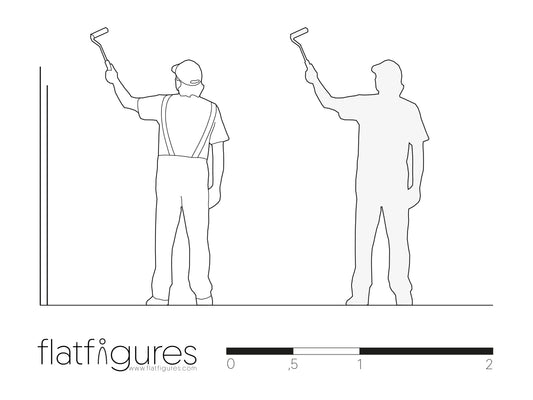 Arbeitender Mann hinten 02 - CAD Figur