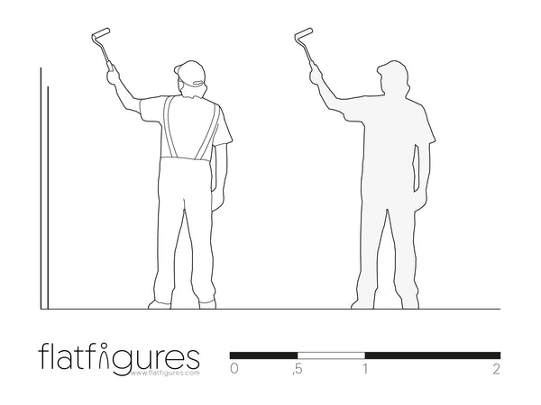 Arbeitender Mann hinten 02 - CAD Figur