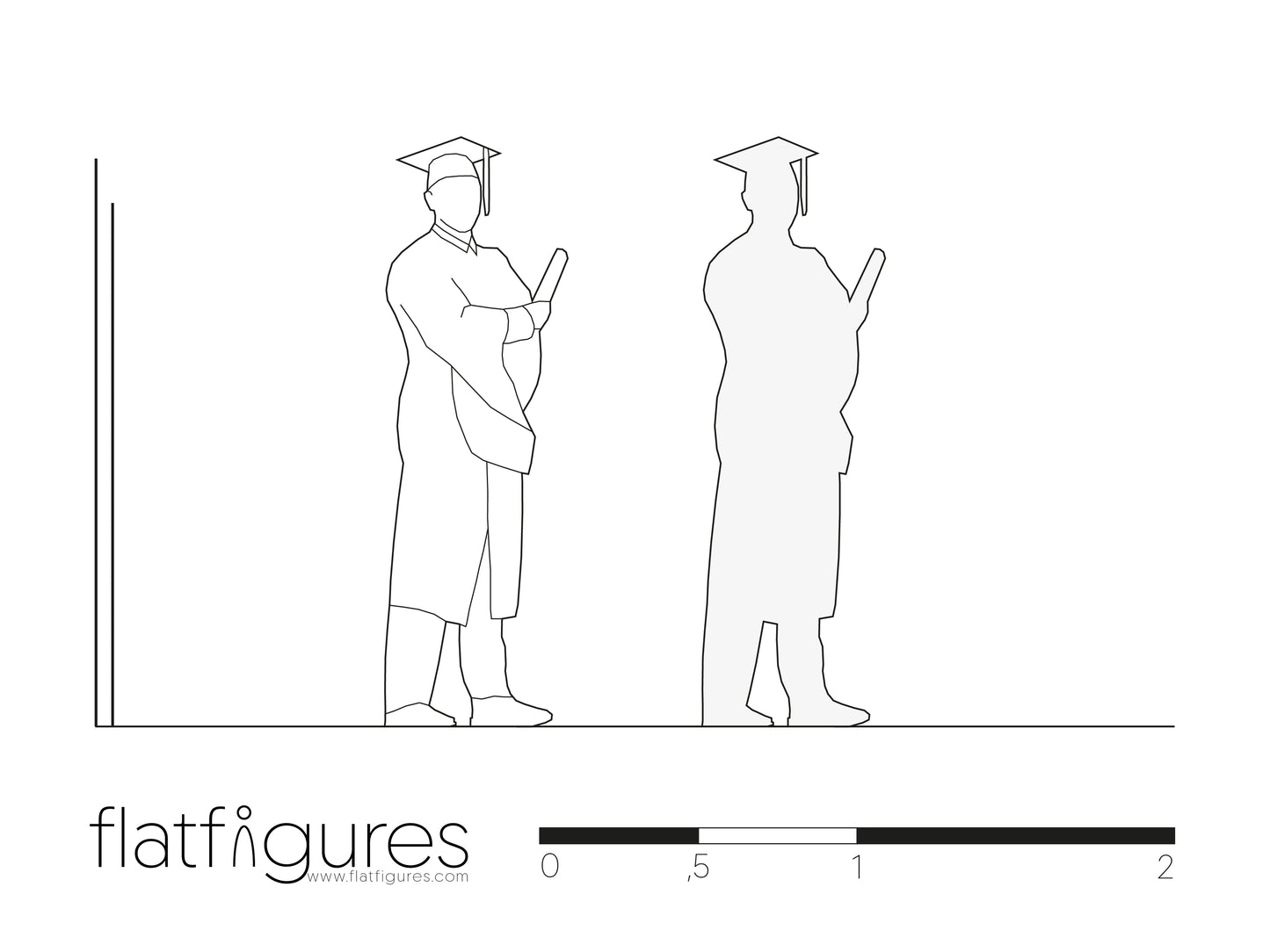 Stehender Absolvent frontal 01 - CAD Figur