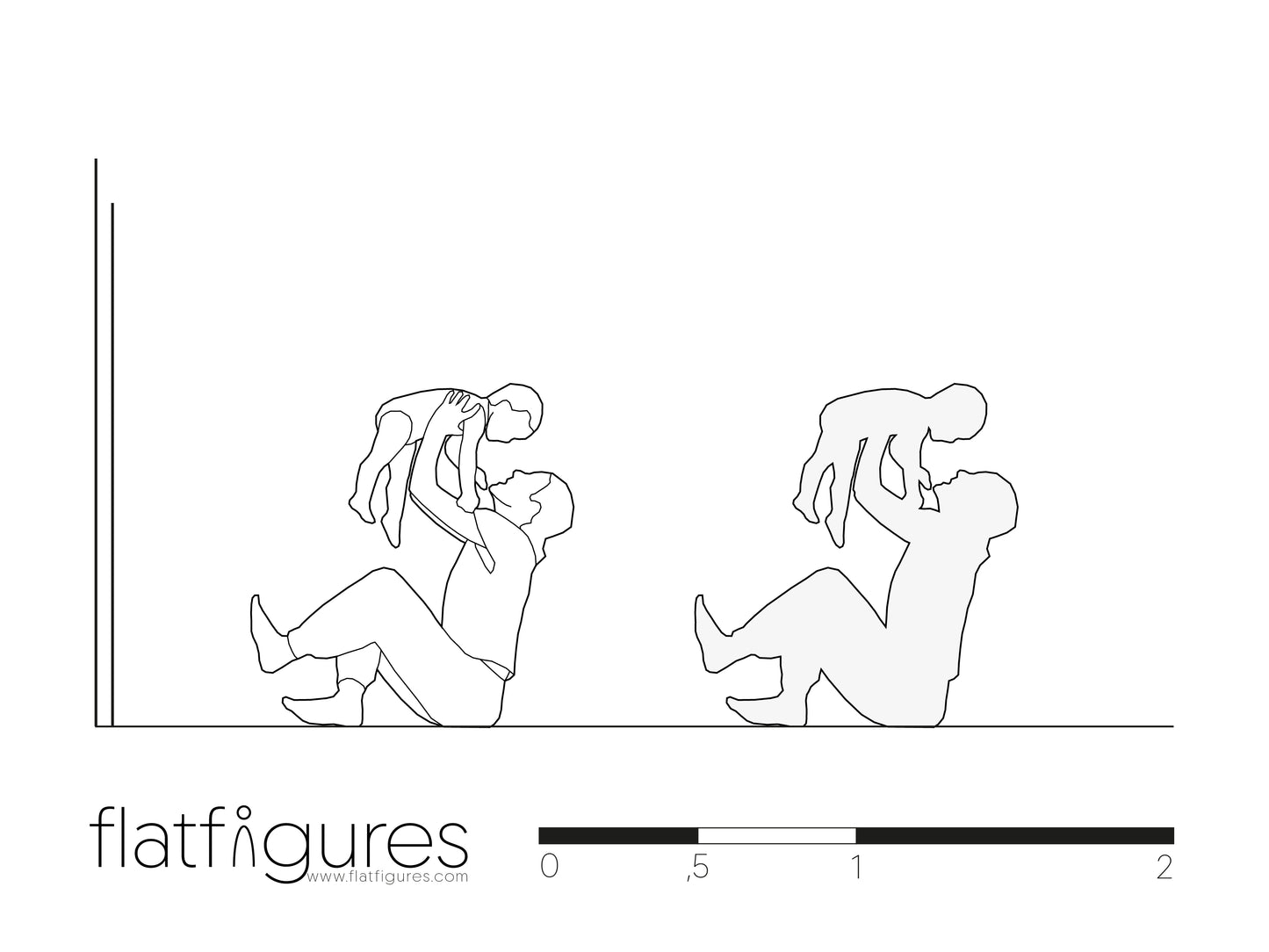 Sitzende Frau mit Baby seitlich 01 - CAD Figur