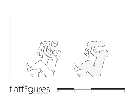 Sitzende Frau mit Baby seitlich 01 - CAD Figur