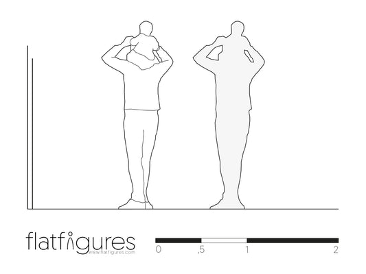 Stehender Mann mit Baby hinten 01 - CAD Figur