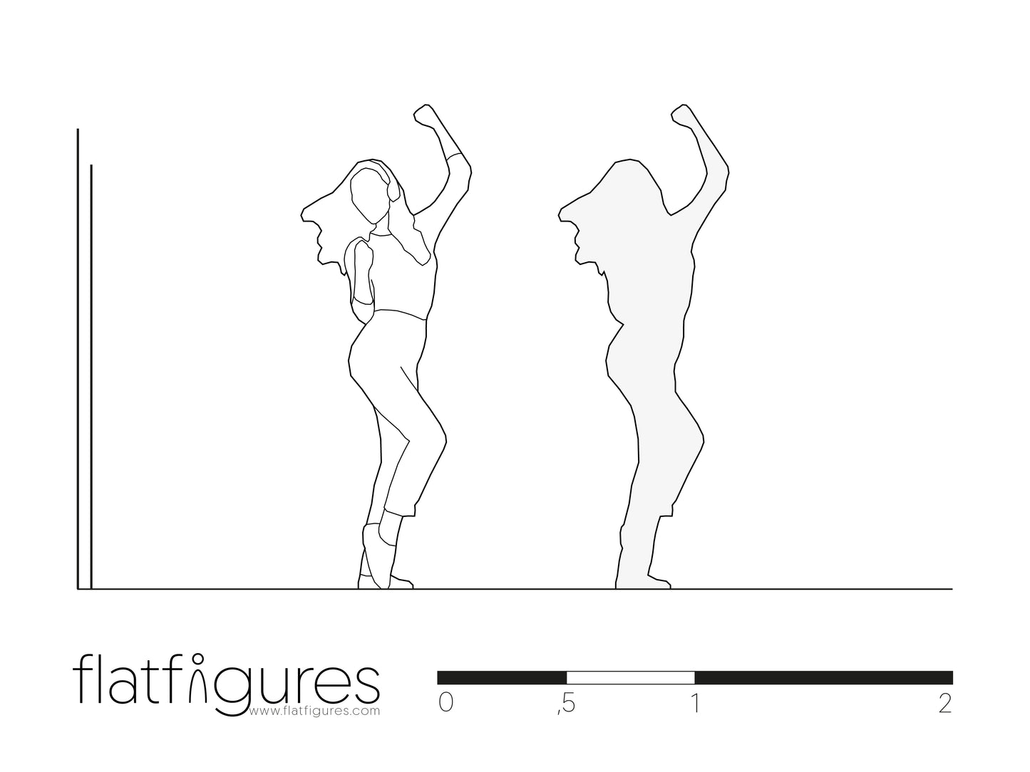 Tanzende Frau frontal 02 - CAD Figur