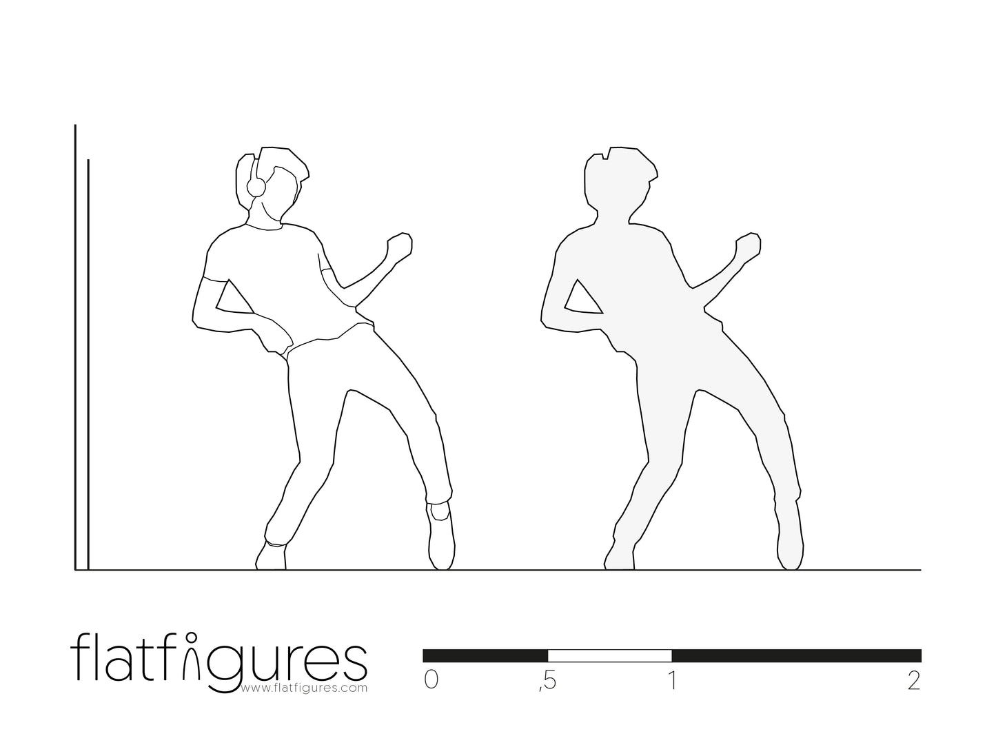 Tanzender Mann frontal 03 - CAD Figur