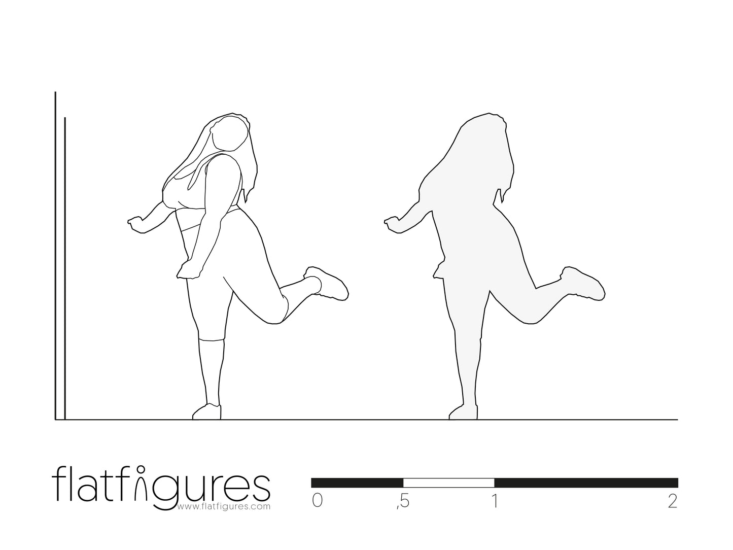 Tanzende Frau frontal 04 - CAD Figur
