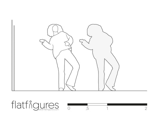 Tanzende Frau frontal 05 - CAD Figur