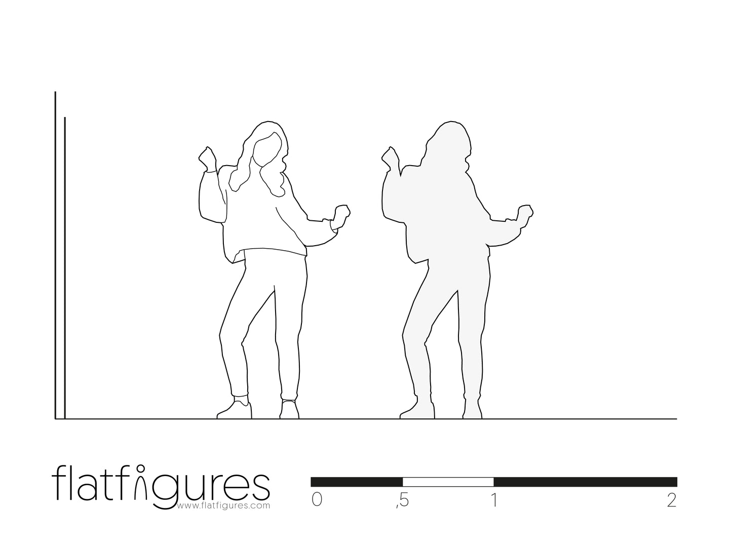 Tanzende Frau frontal 07 - CAD Figur