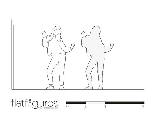 Tanzende Frau frontal 07 - CAD Figur
