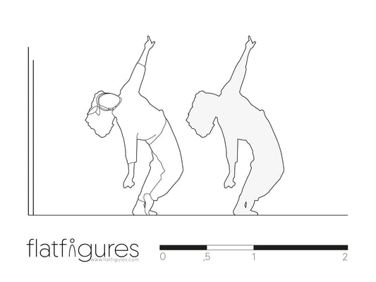 Tanzende Frau seitlich 01 - CAD Figur