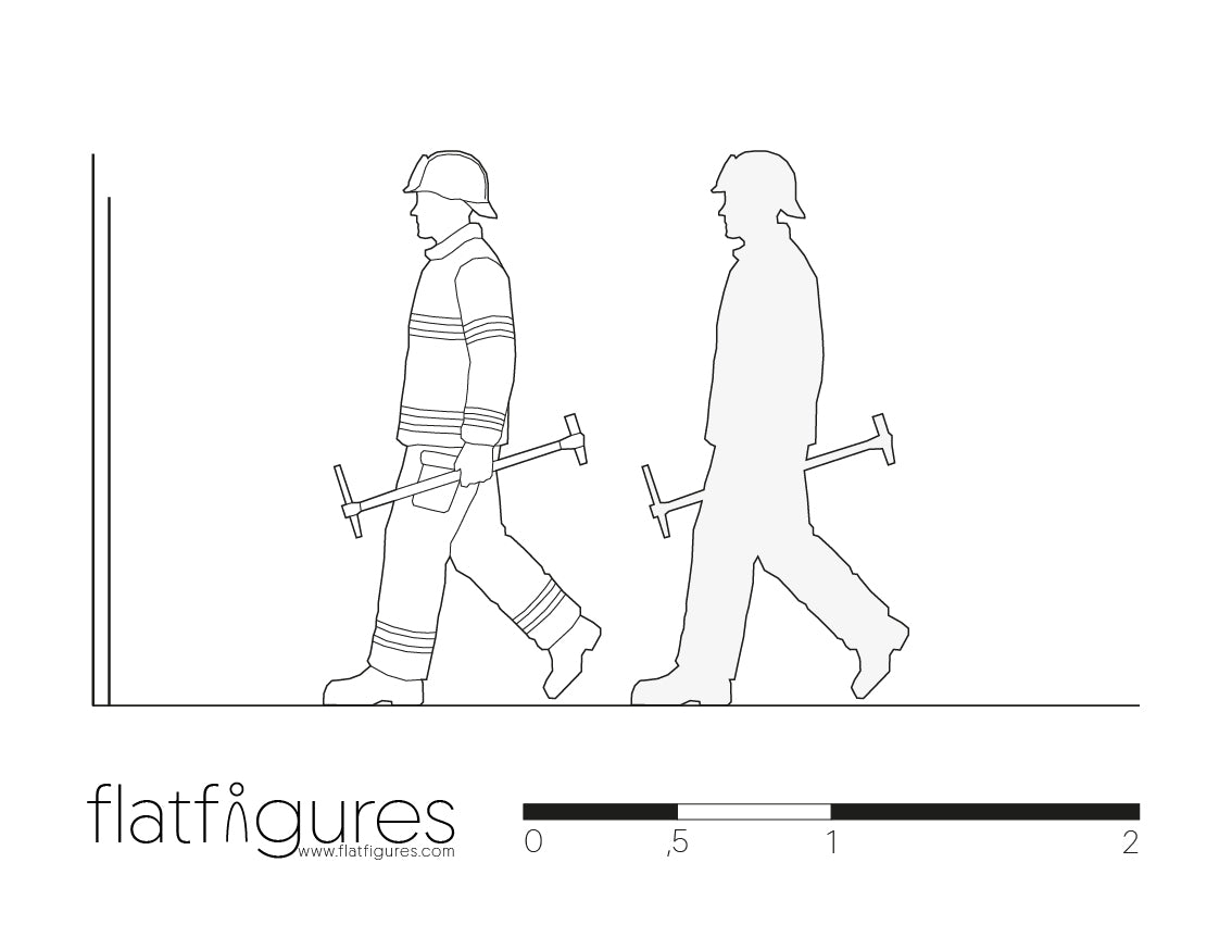 Standing Man Rear 02 - CAD Figure