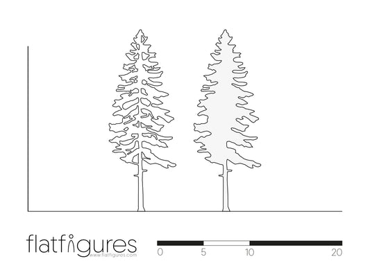 Nadelbaum seitlich 01 - CAD Figur
