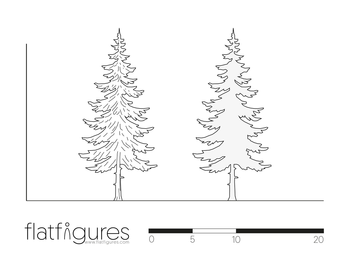 Nadelbaum seitlich 04 - CAD Figur