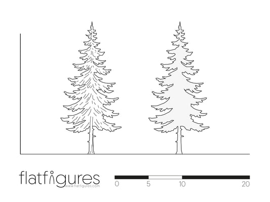 Nadelbaum seitlich 04 - CAD Figur