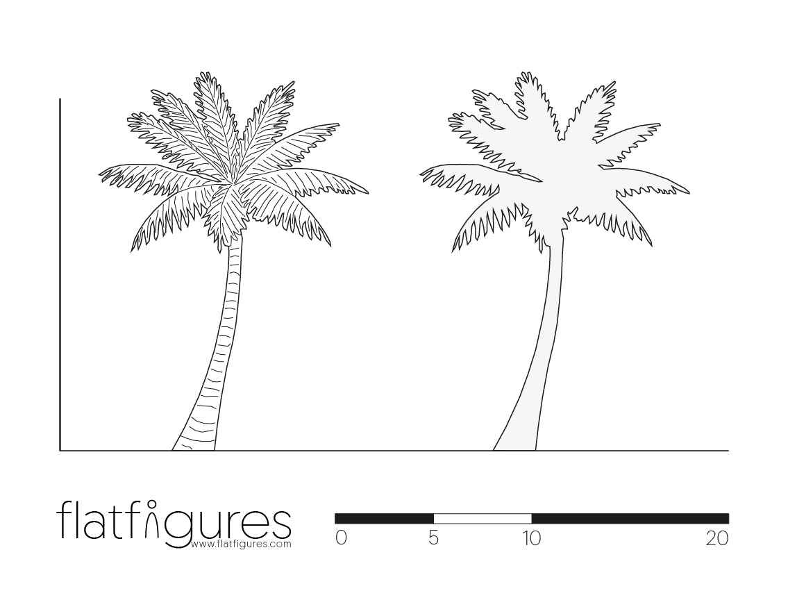 Palme seitlich 07 - CAD Figur