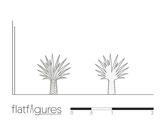 Palme seitlich 09 - CAD Figur