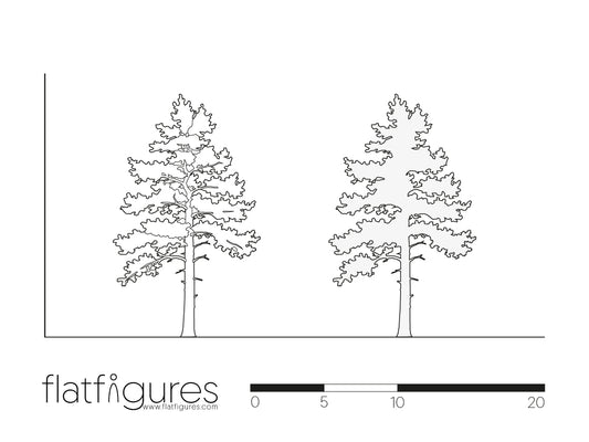 Nadelbaum seitlich 11 - CAD Figur