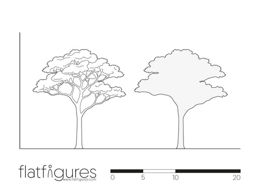 Laubbaum seitlich 12 - CAD Figur