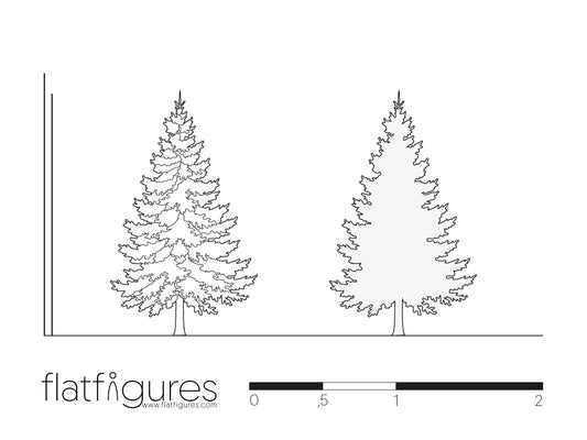 Nadelbaum seitlich 13 - CAD Figur