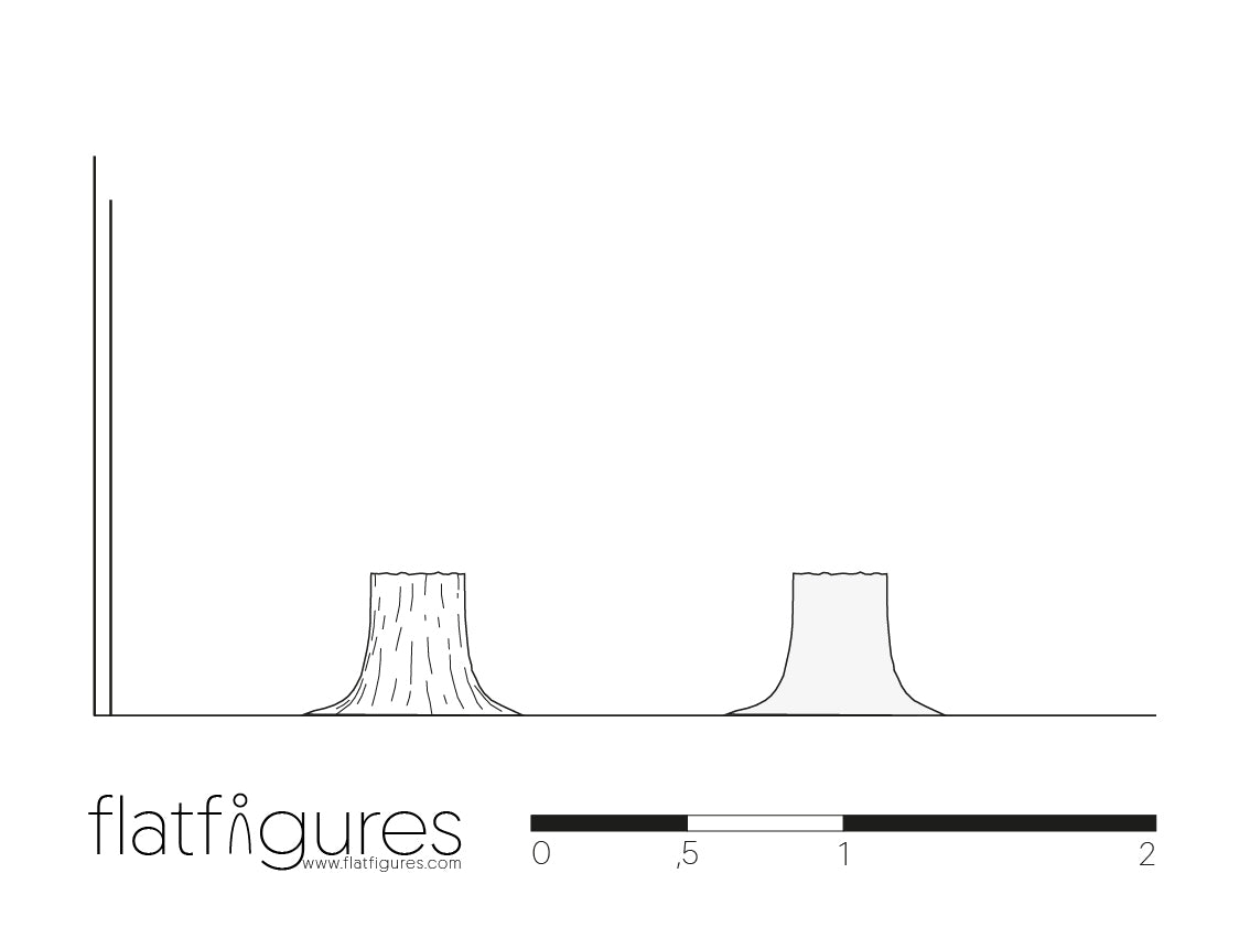Baumstumpf seitlich 15 - CAD Figur