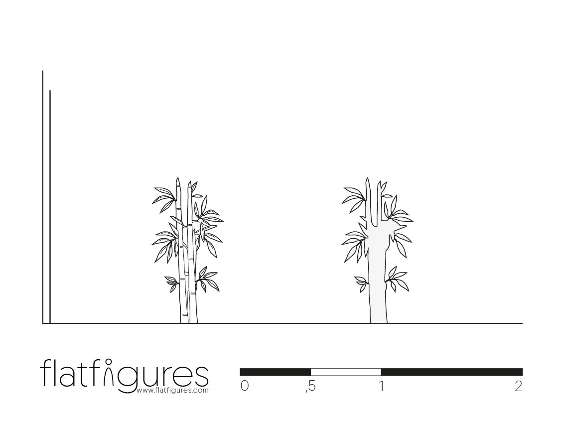 Bambusbaum seitlich 17 - CAD Figur