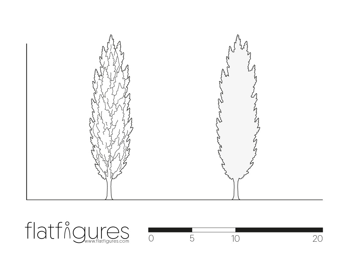 Laubbaum seitlich 20 - CAD Figur