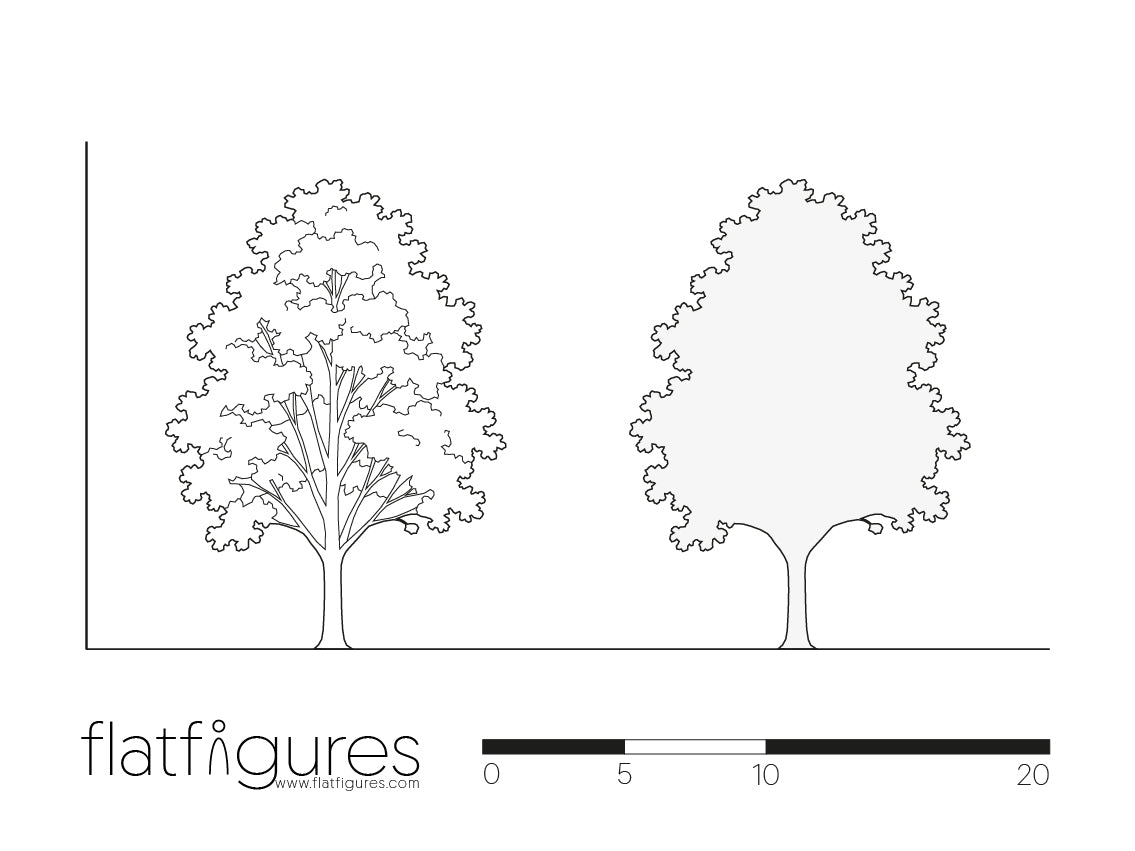 Laubbaum seitlich 21 - CAD Figur