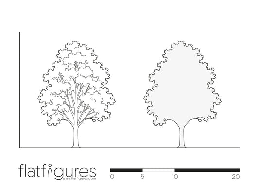 Laubbaum seitlich 21 - CAD Figur